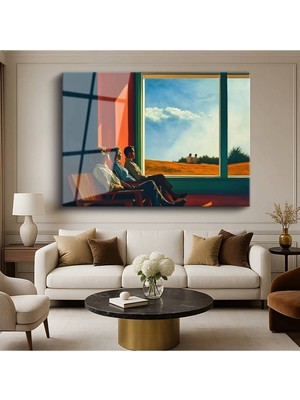 Limitless Design Edward Hopper Güneşteki Insanlar Modern Figür Resmi Cam Tablo Hd Baskı Tablo