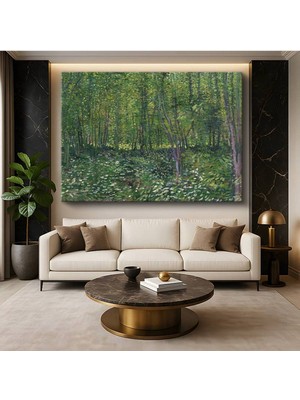 Limitless Design Vincent Van Gogh Ağaçlar Çalılık Orman Manzarası Kanvas Tablo Sanat Tablosu Klasik Ressam Tablosu