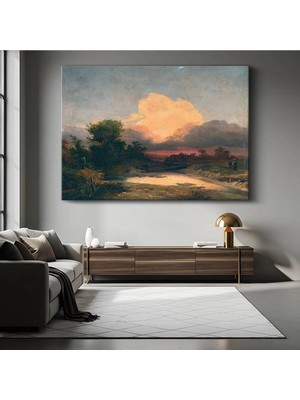 Limitless Design Thomas Cole Günbatımı Doğa Manzarası Kanvas Tablo Sanat Tablosu Klasik Ressam Tablosu