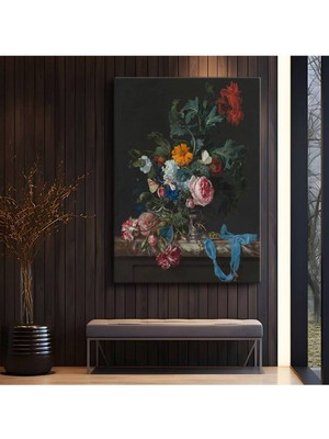 Limitless Design Jan Van Huysum Renkli Çiçek Sanat Kompozisyonu Kanvas Tablo Sanat Tablosu Klasik Ressam Tablosu