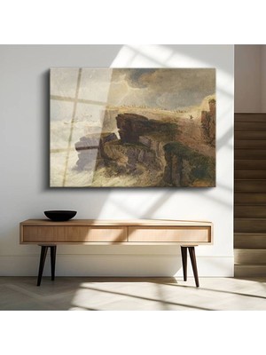 Limitless Design J.m.w. Turner Fırtınalı Deniz Kayalık Manzara Cam Tablo Dijital Baskı Duvar Tablosu Dekor Tablo