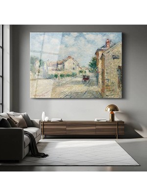 Limitless Design Gustave Loiseau Fransız Köyü Kırsal Manzarası Cam Tablo Dijital Baskı Duvar Tablosu Dekor Tablo