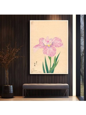 Limitless Design Ohara Koson Pembe Iris Japon Tarzı Kanvas Tablo Sanat Tablosu Klasik Ressam Tablosu