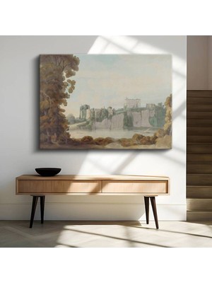 Limitless Design Thomas Girtin Nehir Kıyısı Kale Manzarası Kanvas Tablo Sanat Tablosu Klasik Ressam Tablosu