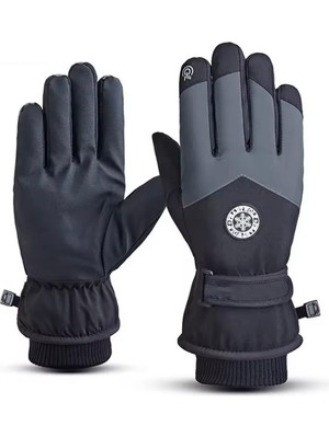 SkyWheel Su ve Rüzgar Geçirmez, Dokunmatik Ekran Uyumlu Yetişkin Kar Kayak Eldiveni