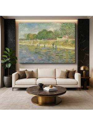 Limitless Design Vincent Van Gogh Seine Nehri Kıyısı Balıkçılar Su Resmi Kanvas Tablo Klasik Ressam Tablosu