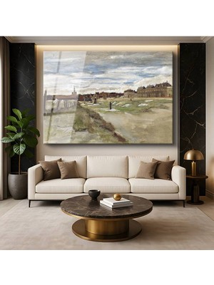 Limitless Design Vincent Van Gogh Scheveningen Çamaşır Alanı Günlük Yaşam Cam Tablo Dijital Baskı Duvar Tablosu