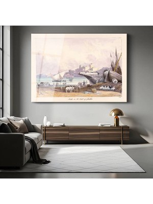 Limitless Design David Roberts Cebelitarık Boğazı Deniz Manzarası Cam Tablo Dijital Baskı Duvar Tablosu Dekor Tablo