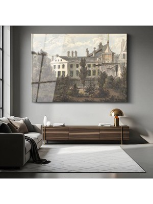 Limitless Design John Constable Malikane Bahçesi Peyzaj Resmi Cam Tablo Dijital Baskı Duvar Tablosu Dekor Tablo