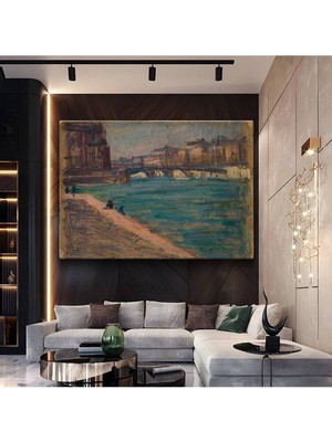 Limitless Design Claude Monet Seine Nehri Köprü Resmi Kanvas Tablo Sanat Tablosu Klasik Ressam Tablosu