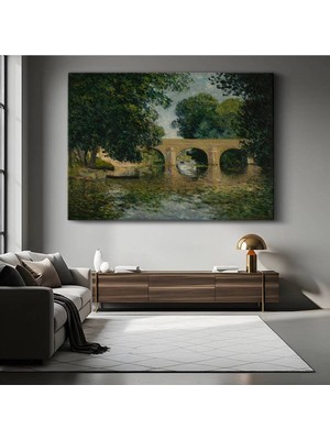 Limitless Design Claude Monet Nehir Üzerinde Köprü Resmi Kanvas Tablo Sanat Tablosu Klasik Ressam Tablosu