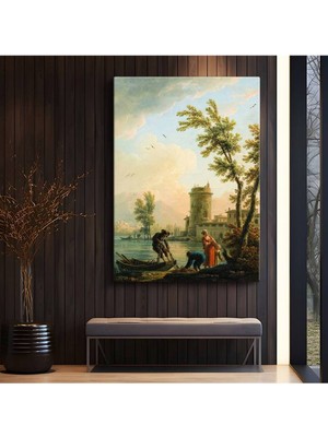 Limitless Design Claude Lorrain Akdeniz Kıyı Manzarası Kanvas Tablo Sanat Tablosu Klasik Ressam Tablosu