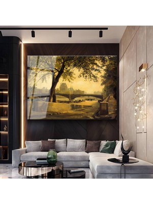 Limitless Design Albert Lebourg Seine Nehri Peyzaj Manzarası Cam Tablo Dijital Baskı Duvar Tablosu Dekor Tablo