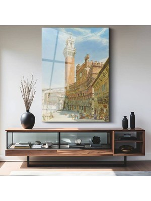 Limitless Design Rudolf Von Alt Siena Tarihi Meydanı Cam Tablo Dijital Baskı Duvar Tablosu Dekor Tablo