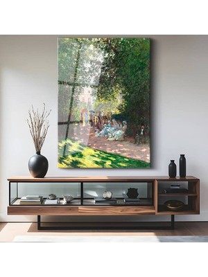 Limitless Design Claude Monet Parc Monceau Park Manzarası Cam Tablo Dijital Baskı Duvar Tablosu Dekor Tablo