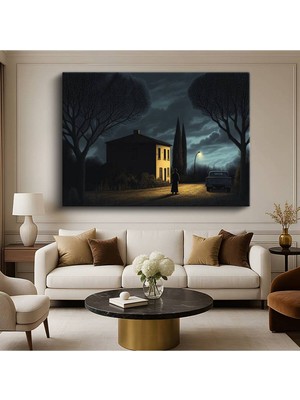 Limitless Design René Magritte Gece Evi Sürrealist Mimari Resmi Kanvas Tablo Sanat Tablosu Klasik Ressam Tablosu