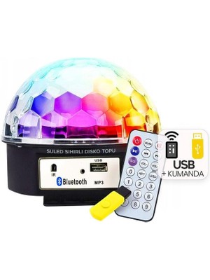 Olinea Ledx GM-0803B Sihirli LED Dönen Disko Topu Hoparlör Kablosuz Usb/mp3/bluetooth Kumandalı 360 Derece