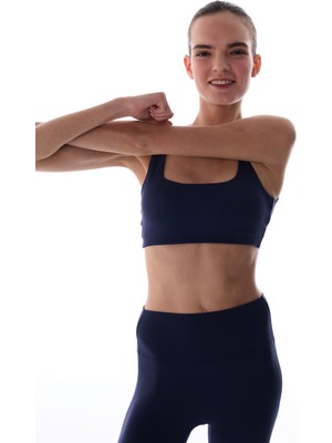 Penti Lacivert Cream Hafif Destek Kare Yaka Çıkarılabilir Pedli Spor Sütyeni