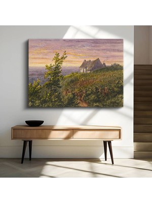 Limitless Design Caspar David Friedrich Tepedeki Kulübe Kırsal Manzara Kanvas Tablo Klasik Ressam Tablosu