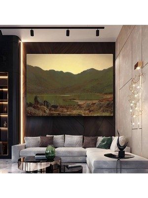 Limitless Design John Constable Dağlar Arası Göl Manzarası Kanvas Tablo Sanat Tablosu Klasik Ressam Tablosu