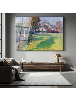 Limitless Design Henri Martin Sonbahar Bahçesi Çiçek Resmi Cam Tablo Dijital Baskı Duvar Tablosu Dekor Tablo