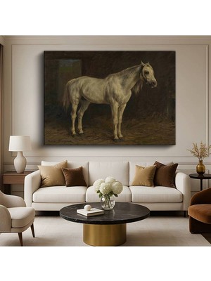 Limitless Design Rosa Bonheur Beyaz At Hayvan Resmi Kanvas Tablo Sanat Tablosu Klasik Ressam Tablosu