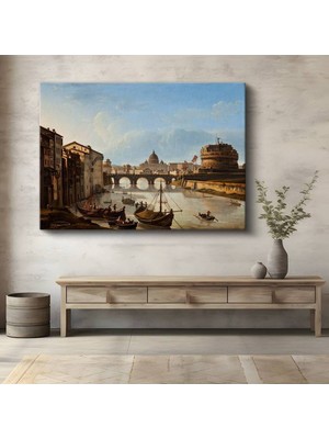 Limitless Design Giovanni Antonio Canal Canaletto Roma Tiber Nehri Manzarası Kanvas Tablo Klasik Ressam Tablosu