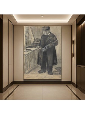 Limitless Design Vincent Van Gogh Mutfaktaki Adam Eskiz Sanatı Kanvas Tablo Sanat Tablosu Klasik Ressam Tablosu