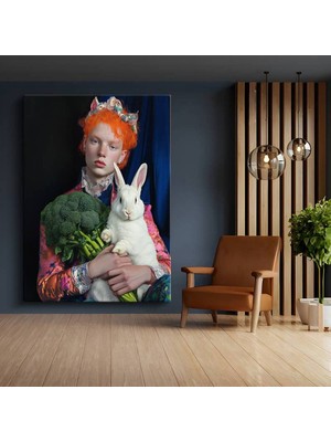 Limitless Design Tim Walker Tavşanlı Portre Sanat Kanvas Tablo Sanat Tablosu Klasik Ressam Tablosu