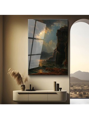 Limitless Design Joseph Mallord William Turner Ay Işığı Deniz Manzarası Cam Tablo Dijital Baskı Duvar Tablosu