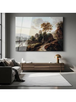 Limitless Design Thomas Gainsborough Kayalık Doğa Manzarası Cam Tablo Dijital Baskı Duvar Tablosu Dekor Tablo
