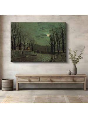 Limitless Design John Atkinson Grimshaw Ay Işığı Malikâne Gece Kanvas Tablo Sanat Tablosu Klasik Ressam Tablosu