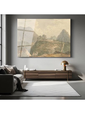 Limitless Design J.m.w. Turner Dağlık Peyzaj Manzarası Cam Tablo Dijital Baskı Duvar Tablosu Dekor Tablo