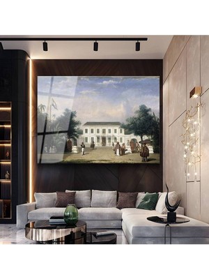 Limitless Design Jean-Léon Gérôme Sömürge Evi Mimari Resmi Cam Tablo Dijital Baskı Duvar Tablosu Dekor Tablo