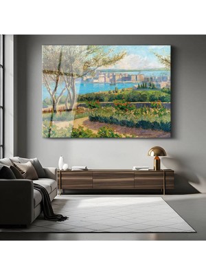 Limitless Design Paul Signac Akdeniz Bahçesi Çiçek Resmi Cam Tablo Dijital Baskı Duvar Tablosu Dekor Tablo