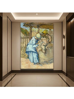 Limitless Design Vincent Van Gogh Koyun Kırpıcılar Çiftçi Sahnesi Kanvas Tablo Sanat Tablosu Klasik Ressam Tablosu