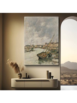 Limitless Design Eugène Boudin Liman Tekne Manzarası Kanvas Tablo Sanat Tablosu Klasik Ressam Tablosu