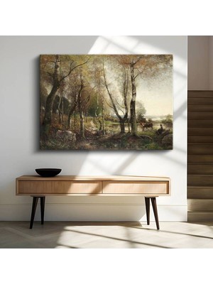 Limitless Design Jean-Baptiste-Camille Corot Yeşil Orman Doğa Manzarası Kanvas Tablo Klasik Ressam Tablosu