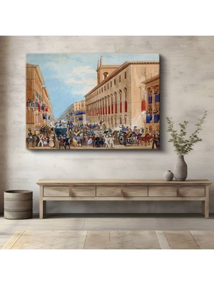 Limitless Design Ippolito Caffi Venedik Karnavalı Şenlik Manzarası Kanvas Tablo Klasik Ressam Tablosu