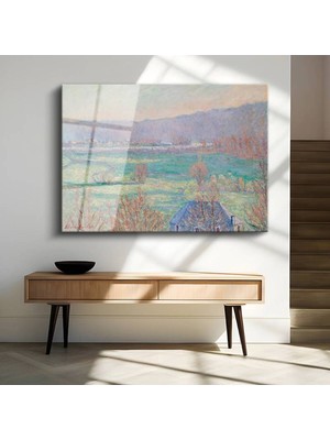 Limitless Design Blanche Hoschedé-Monet Kır Kırsal Manzara Cam Tablo Dijital Baskı Duvar Tablosu Dekor Tablo
