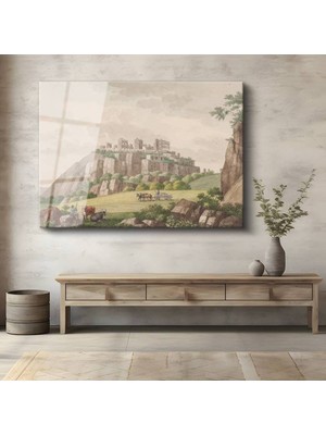 Limitless Design Thomas Girtin Stirling Kalesi Tarihi Yapı Cam Tablo Dijital Baskı Duvar Tablosu Dekor Tablo