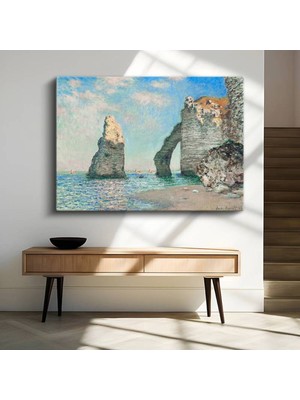 Limitless Design Claude Monet Étretat Kayalıkları Deniz Manzarası Kanvas Tablo Sanat Tablosu Klasik Ressam Tablosu