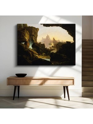 Limitless Design Thomas Cole Mağara Görünümü Doğa Manzarası Kanvas Tablo Sanat Tablosu Klasik Ressam Tablosu