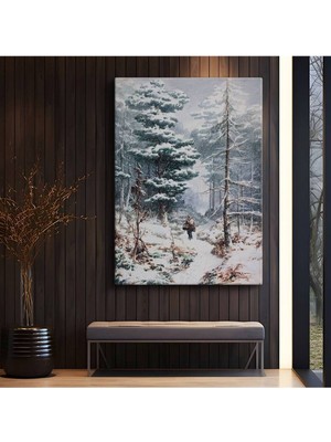 Limitless Design Ivan Shishkin Kış Ormanı Kar Yolculuğu Kanvas Tablo Sanat Tablosu Klasik Ressam Tablosu
