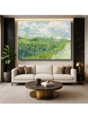 Limitless Design Vincent Van Gogh Yeşil Buğday Tarlaları Kırsal Manzara Kanvas Tablo Klasik Ressam Tablosu