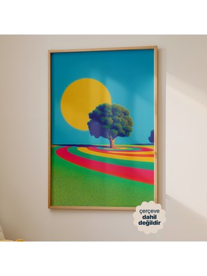 Persona Istanbul Artificial Collection "psychedelic Horizon" - 70'ler Retro Spiral Poster (Çerçevesiz)