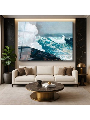 Limitless Design Winslow Homer Northeaster Fırtınalı Deniz Amerikan Cam Tablo Dijital Baskı Duvar Tablosu