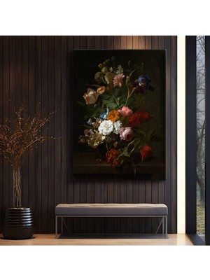 Limitless Design Rachel Ruysch Zarif Çiçek Buketi Kanvas Tablo Sanat Tablosu Klasik Ressam Tablosu