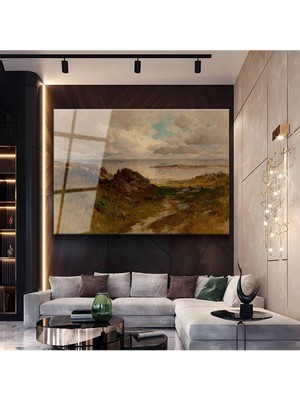 Limitless Design William Trost Richards Kıyı Deniz Manzarası Cam Tablo Dijital Baskı Duvar Tablosu Dekor Tablo