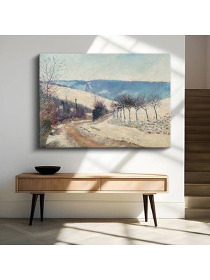 Limitless Design Blanche Hoschedé-Monet Karlı Yol Kış Manzarası Kanvas Tablo Sanat Tablosu Klasik Ressam Tablosu